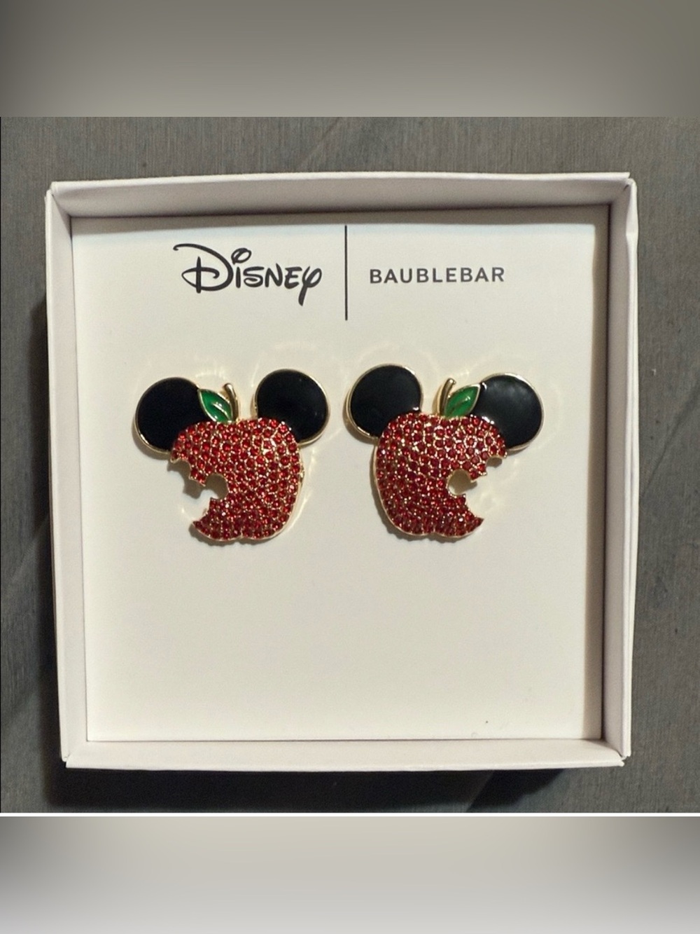 BaubleBar x  Disney Mickey Ears Stud Earrings Bite Out of Apple